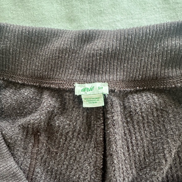 Aerie Cozy Waffle Knit Joggers - Size Small (Gray/Brown) - Picture 2 of 8